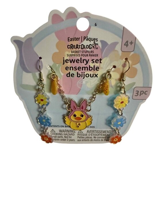 Creatology Other - Easter-Themed Creatology Kids Jewelry Set With Necklace & Earrings Bunny & Chick